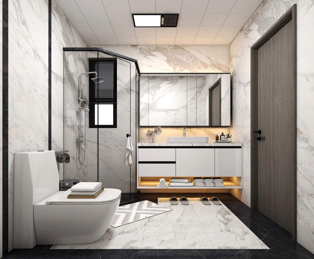 国际公馆145㎡四室三厅现代气概卫生间月博效果图