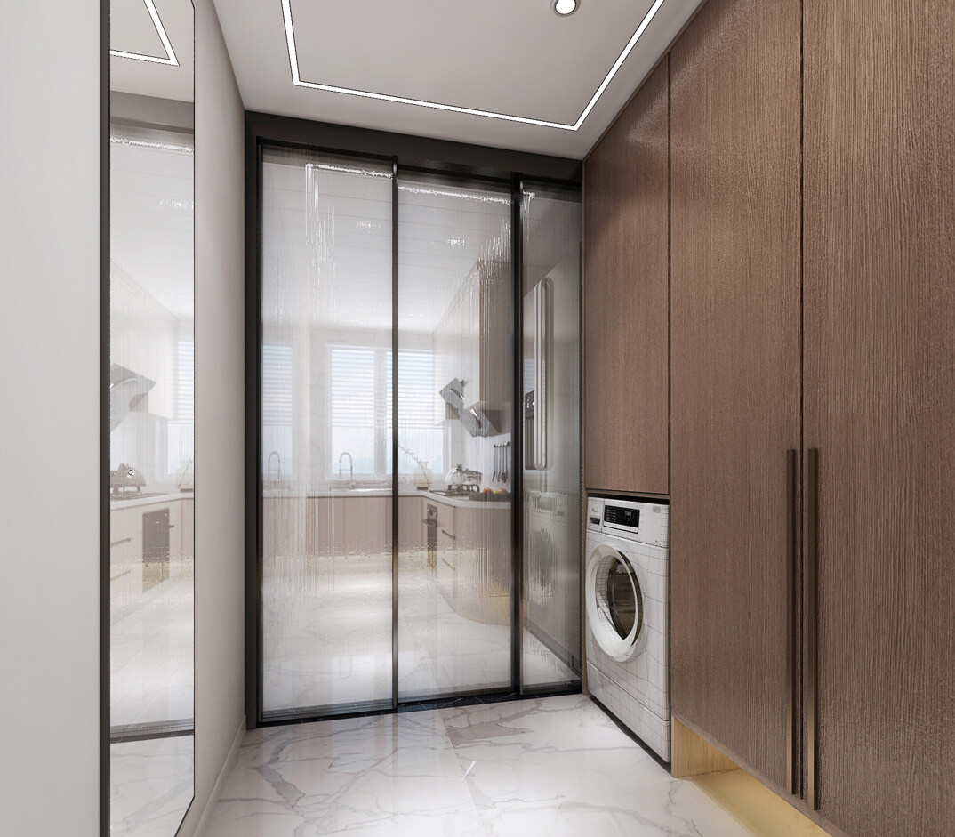 泰成·玲珑郡120㎡三室两厅厨房现代美式气概月博案例效果图