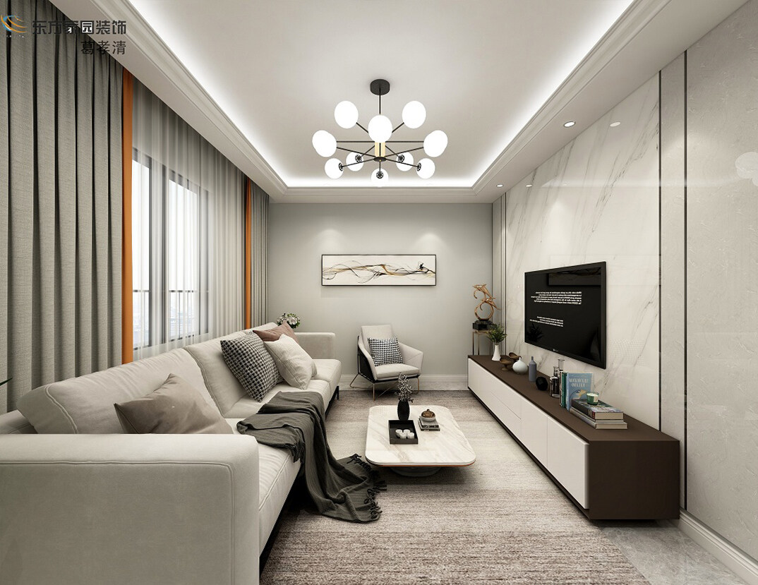 海博雅苑98㎡二室二厅客厅现代简约气概月博案例效果图-详细.jpg