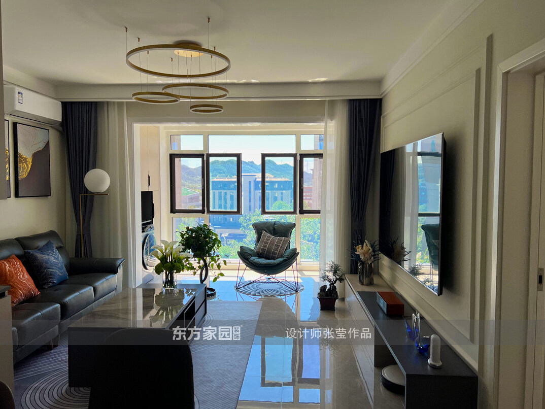 北涧圣水苑95㎡三室一厅客厅轻奢气概月博实景图-详细.jpg