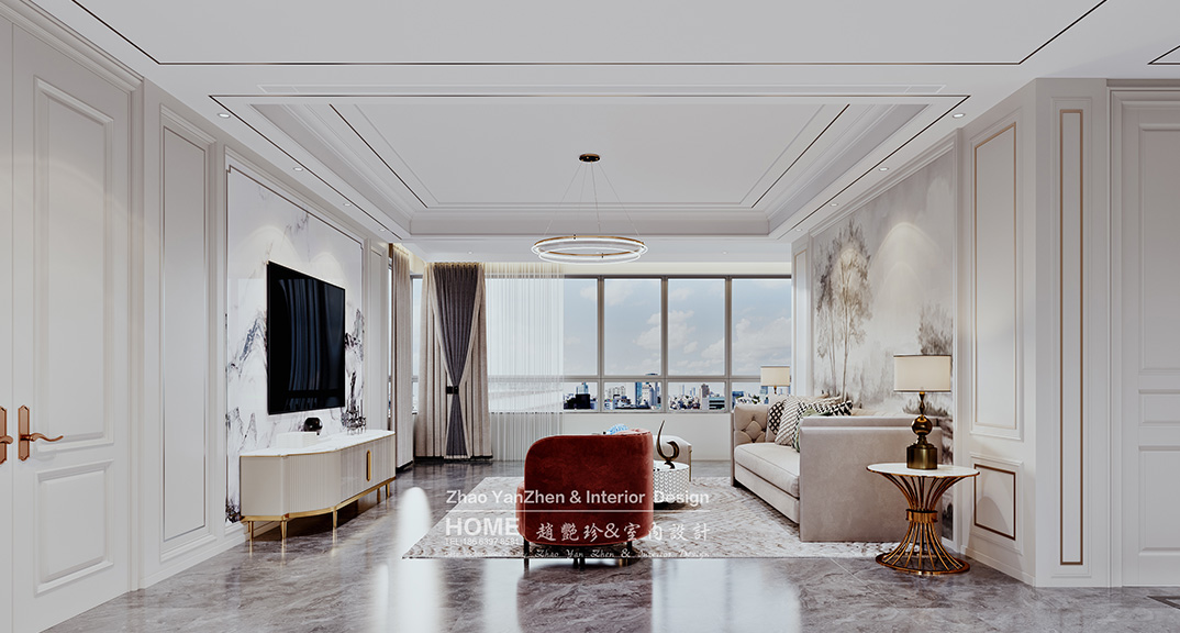 璞丽豪庭287㎡叠拼上叠客厅美式轻奢气概月博案例效果图.jpg