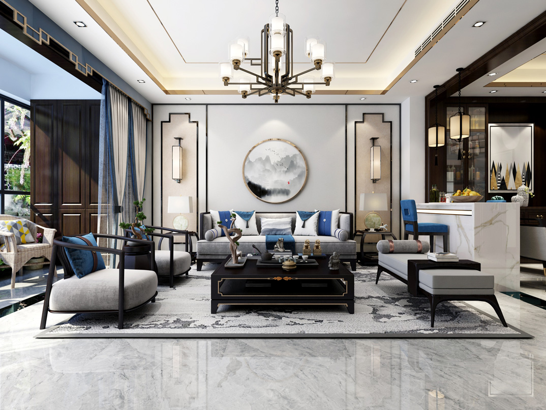 安乐名筑190㎡四室两厅客厅沙发新中式气概月博案例效果图-详细.jpg