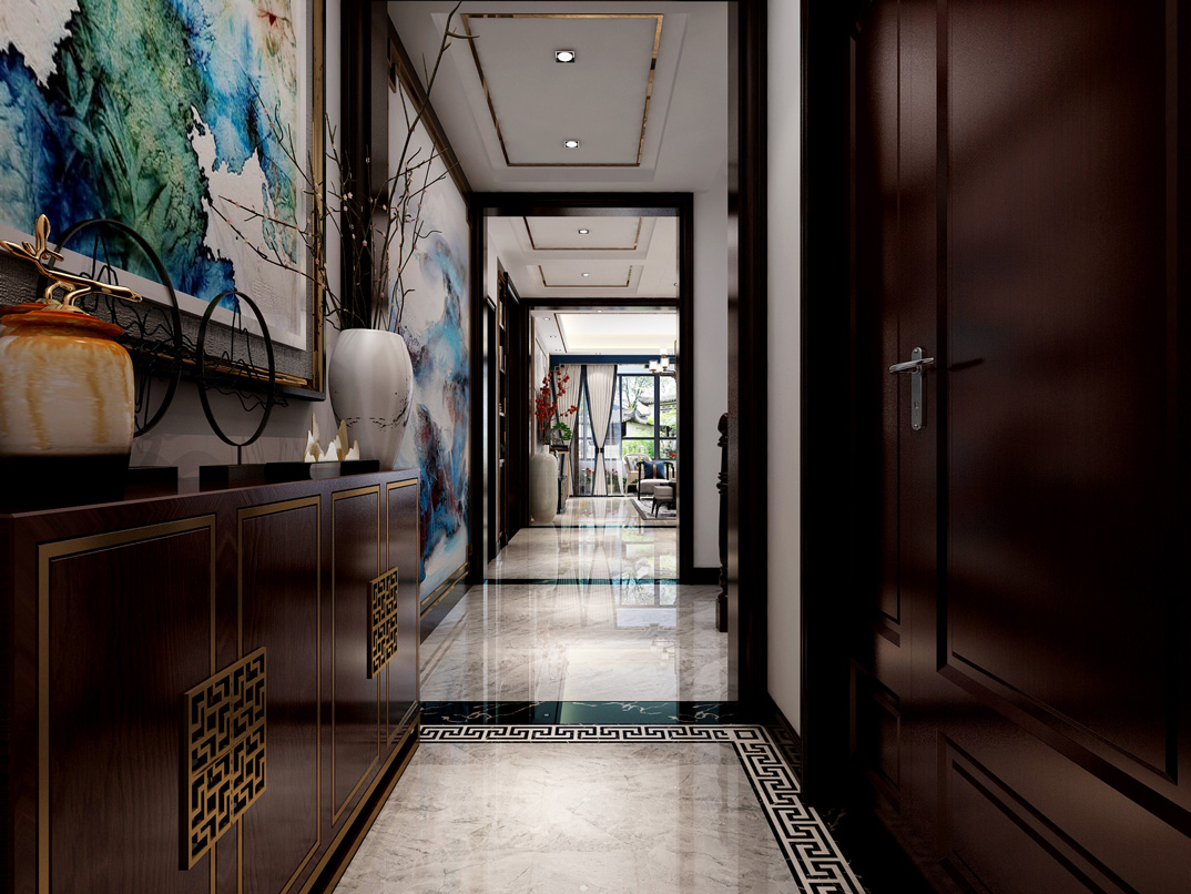 安乐名筑190㎡四室两厅走廊新中式气概月博案例效果图-详细.jpg