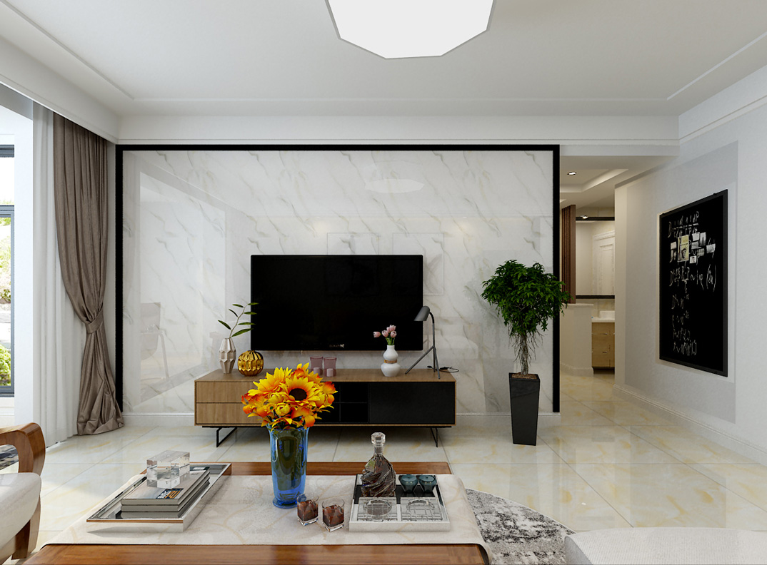 安乐名筑190㎡四室两厅客厅电视现代中式气概月博案例效果图-详细.jpg