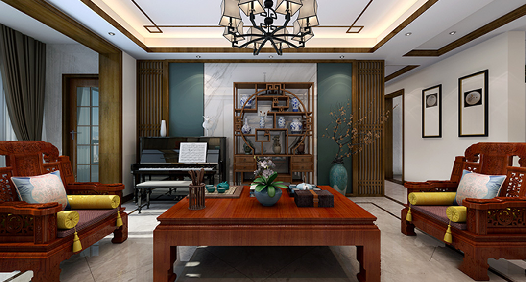 壹号学府152㎡四室两厅客厅新中式气概月博案例效果图.jpg