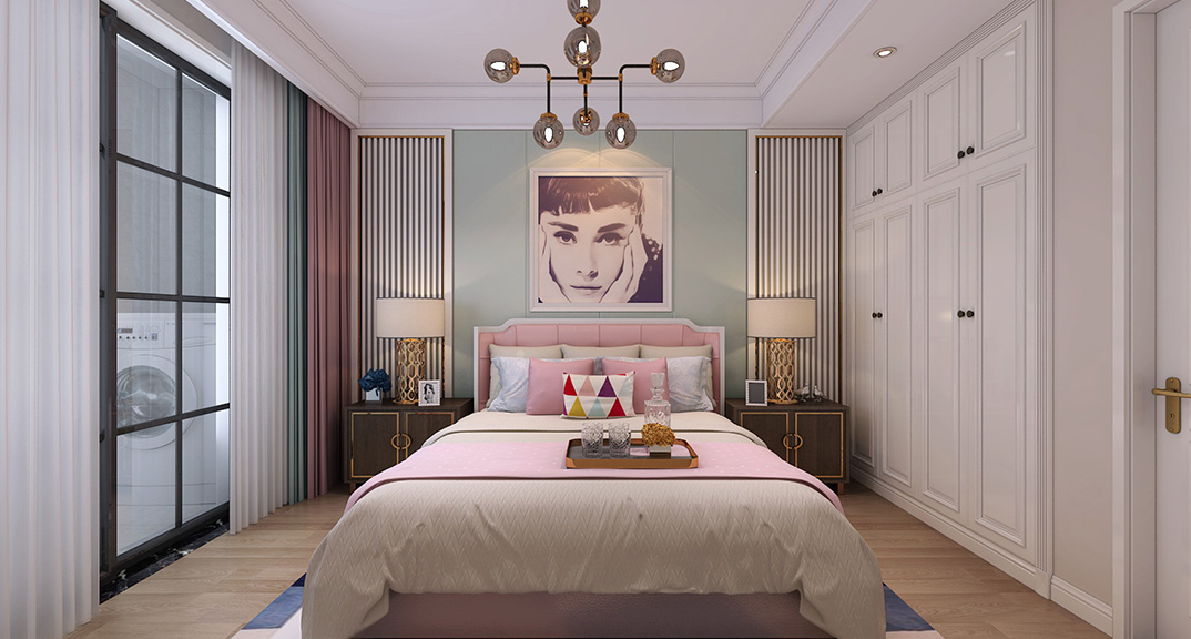 安乐名筑118㎡三室两厅次卧现代气概月博案例效果图.jpg